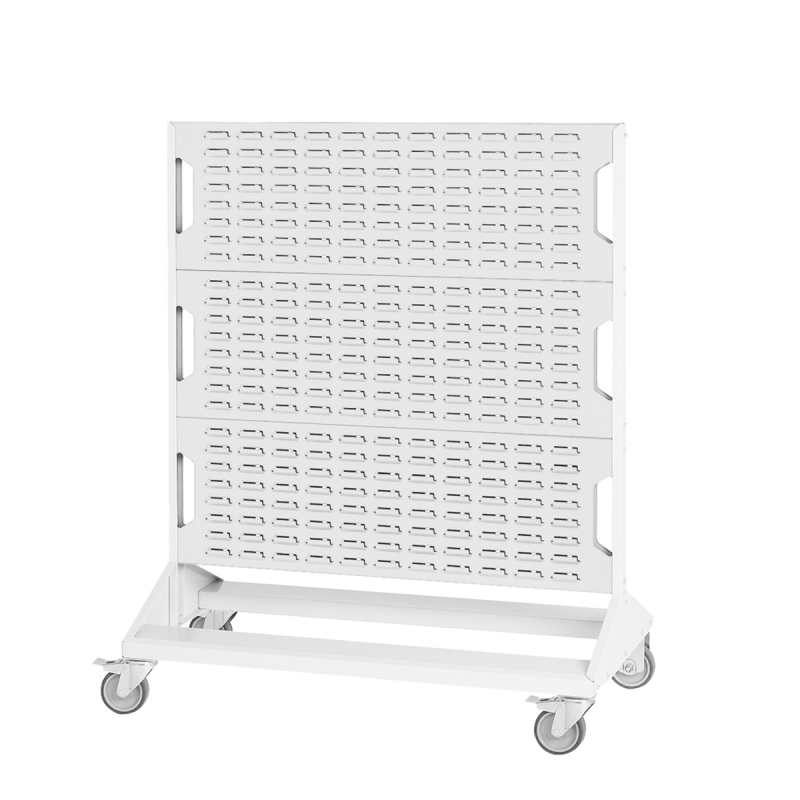 Rack mobile double face avec panneaux à fentes – 1000 x 550 x 1250 mm – avec ou sans bacs à bec - Image 3