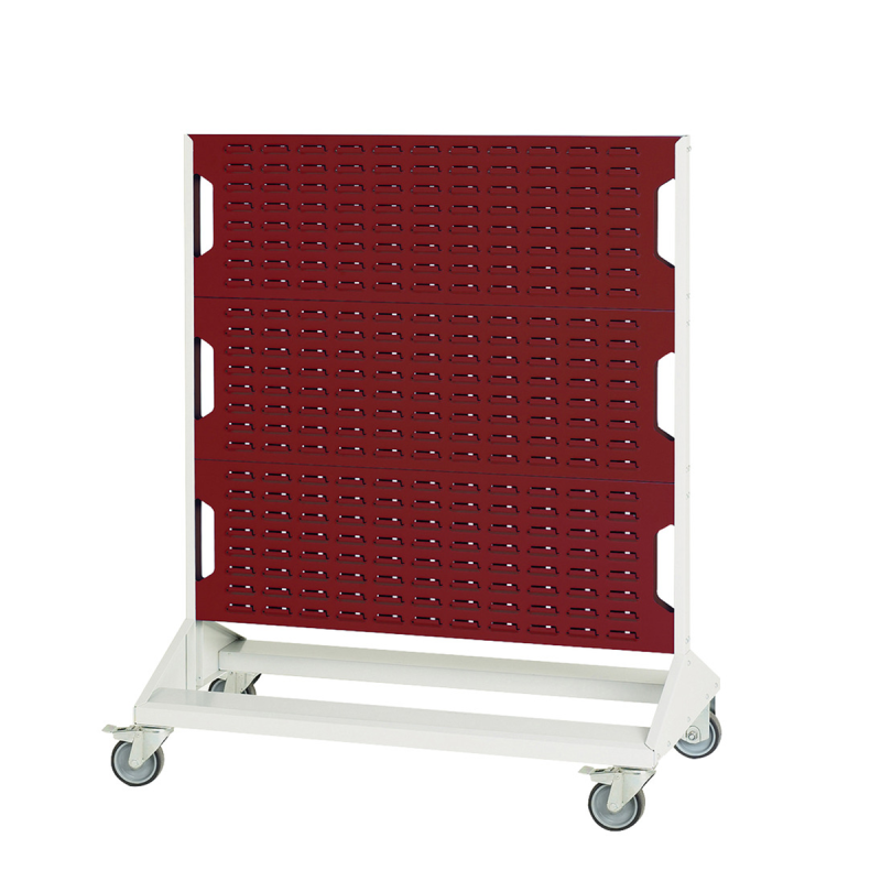 Rack mobile double face avec panneaux à fentes – 1000 x 550 x 1250 mm – avec ou sans bacs à bec - Image 4