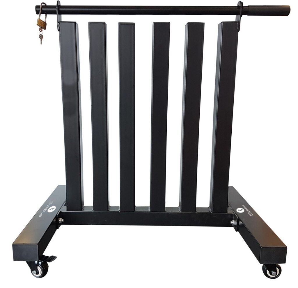Rack mobile pour haltères Sveltus RCKHLT-SV01/MB – Démontable avec 4 roulettes et cadenas – Acier 1