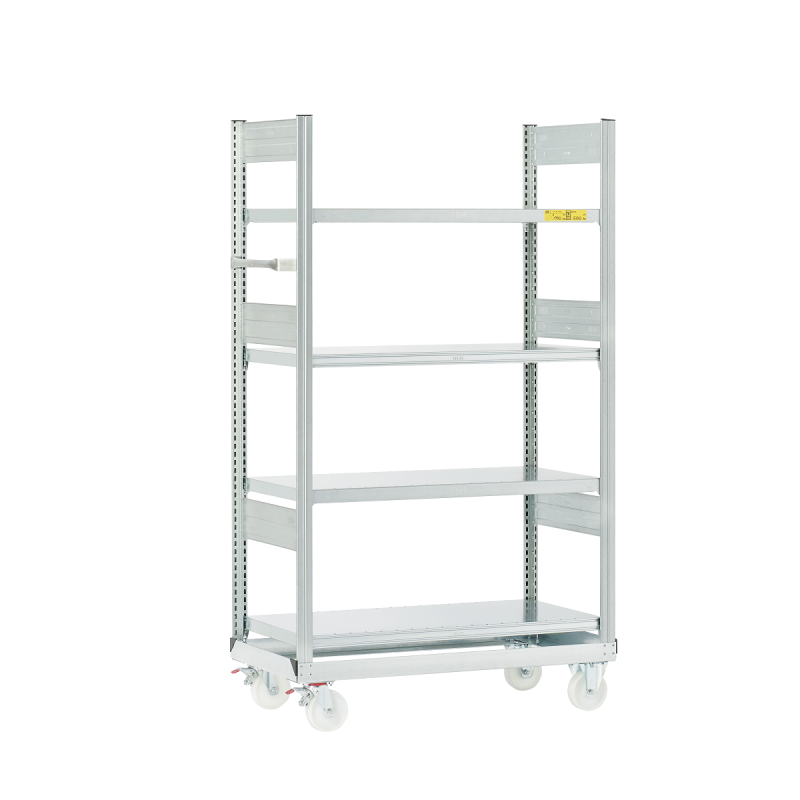 Rayonnage mobile sans bacs – chariot à étagères galvanisé avec roulettes – charge 600 kg 2