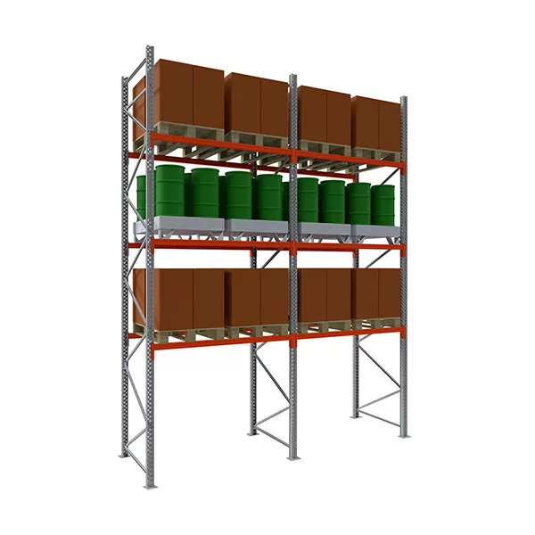 Rack à palettes 3 niveaux – Hauteur 4000mm – Longueur 1850mm – Profondeur 1100mm – Stockage 8 palettes max – 1000kg par palette 1