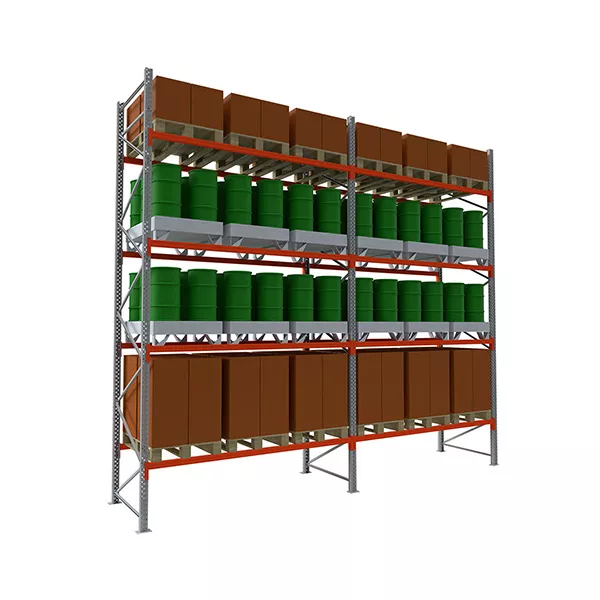 Rack à palettes grande hauteur 4 niveaux – Hauteur 7500mm, Longueur 2700mm, Profondeur 1100mm – Charge max 1000kg par palette 1