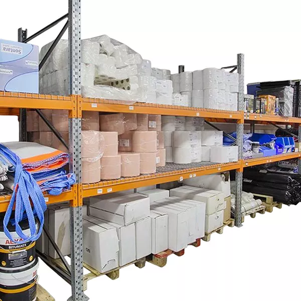 Rack à palettes 2 niveaux – Hauteur 3000mm – Longueur 1825mm – Profondeur 1100mm – Stockage 6 palettes max – 1000kg/palette 1