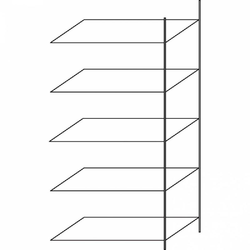 Rayonnage Élément Suivant – 5 Tablettes – Hauteur Réglable – Charge Maximale 180kg – Plateaux Isorel Vendus Séparément - Image 1