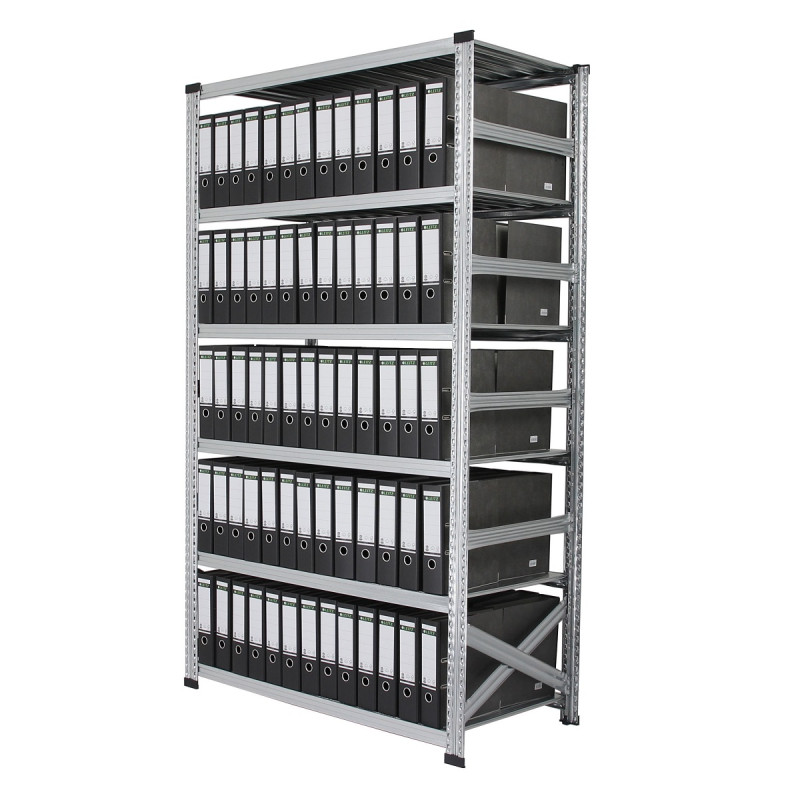 Rayonnage archives galvanisé simple et double face – Hauteur 2100 mm – 50 à 140 classeurs – Charge 1500 kg 3