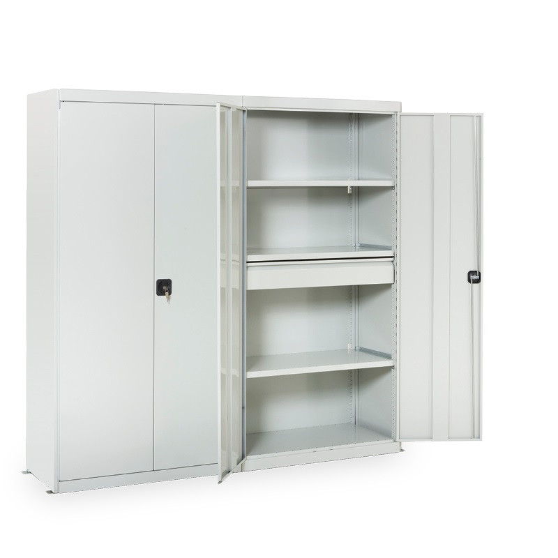Rayonnage armoire double porte avec serrure – Hauteur 2000 mm – Charge 150 kg/niveau – Fabriqué en France - Image 1