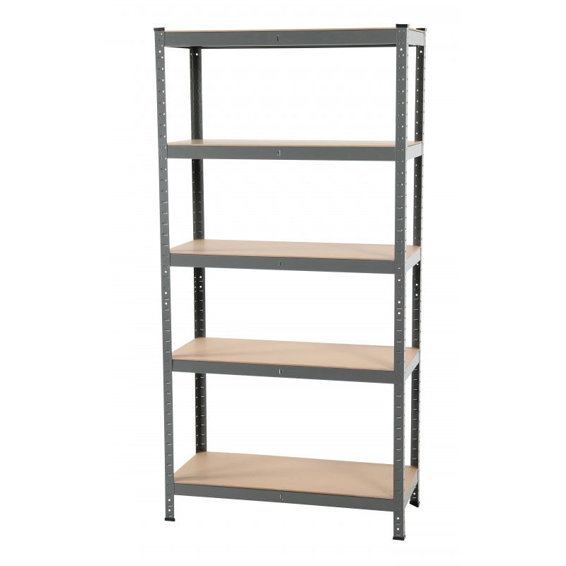 Rayonnage d&rsquo;atelier léger – Réf. SDFR2016 – 5 étagères réglables – 900 x 400 x H 1800 mm – Charge 170 kg/niveau 1