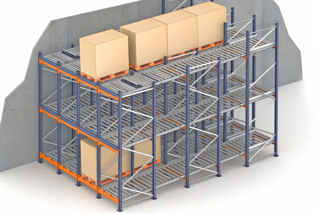 Rack dynamique (palettier dynamique) – Rayonnage à palette pour stockage compact FIFO par gravité - Image 3