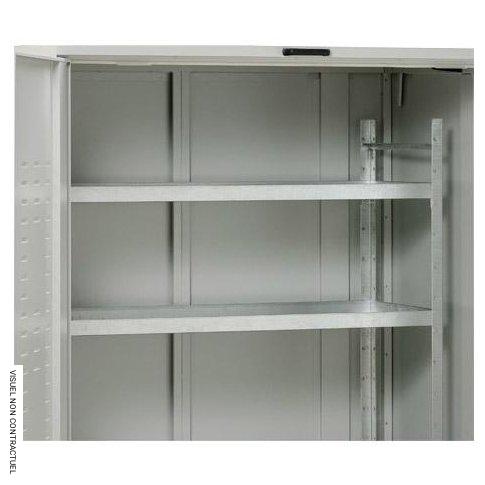 Rayonnage fûts avec 3 niveaux – CEMO – Accessoire de rayonnage pour petits récipients, acier galvanisé, 135 x 61 x 135 cm, référence CE 11018 1