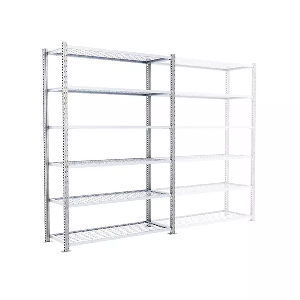 Rayonnage grillagé 6 niveaux – Tablettes grillagées monobloc – Hauteur 2500mm – Longueur 1250mm – Profondeur 400mm – Charge max 150kg par niveau 1
