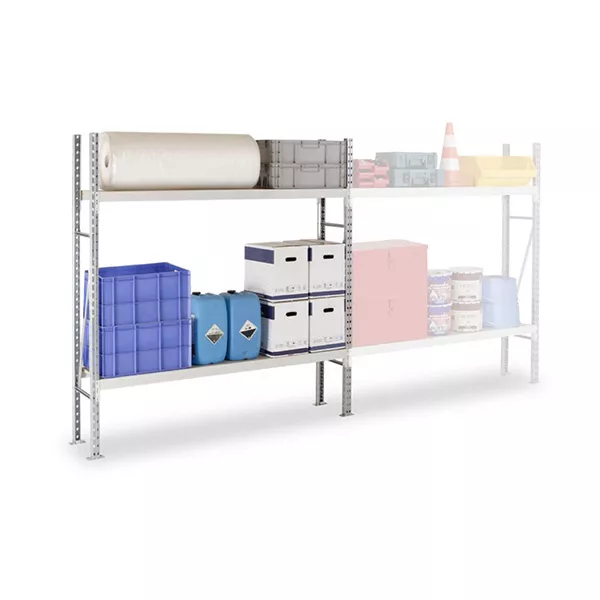 Rayonnage mi-lourd 2 niveaux – Hauteur 1750mm – Longueur 1250mm – Profondeur 400mm – Modulable 1