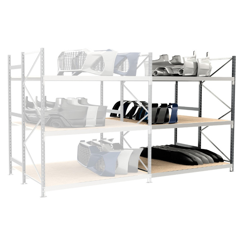 Rayonnage pour pare-chocs – Profondeur XXL 1800 mm – Stockage pièces longues de carrosserie – Garages 2