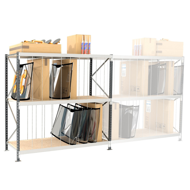 Rayonnage pour stocker les pare-brises – 3 niveaux, profondeur 1000 mm, fabriqué en France 3