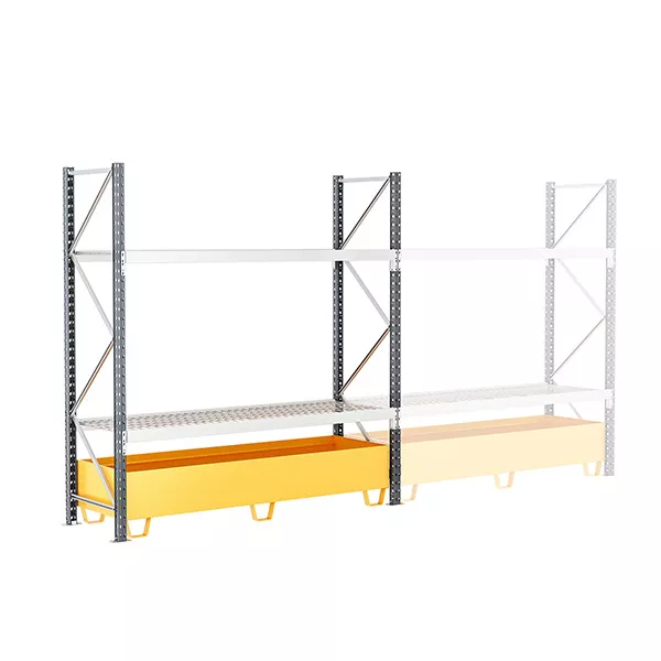 Rayonnage de rétention 2 niveaux – Bac de rétention 375 litres pour stockage de produits dangereux 1