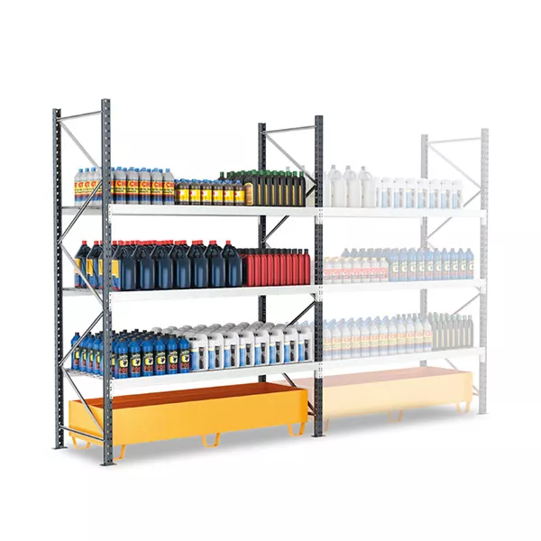 Rayonnage de rétention 3 niveaux – Bac de rétention 281 litres pour stockage de produits dangereux 1