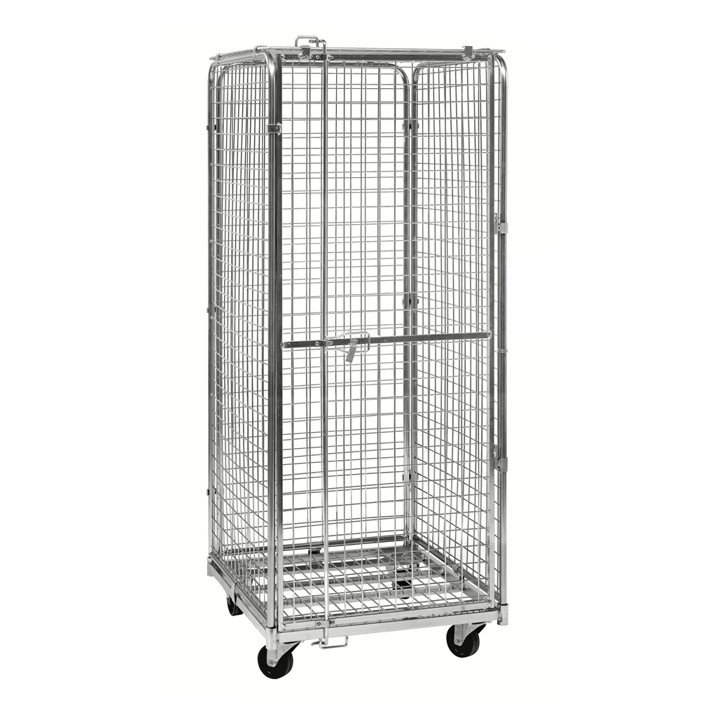 Roll conteneur de sécurité – 70 x 80 x H.183 cm – charge 400 kg – Rack fermé avec parois grillagées - Image 1