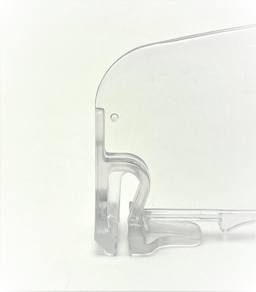 Séparateur horizontal de tablette de rayon – Plastique transparent – Dimensions Ht 55mm x 280mm 1