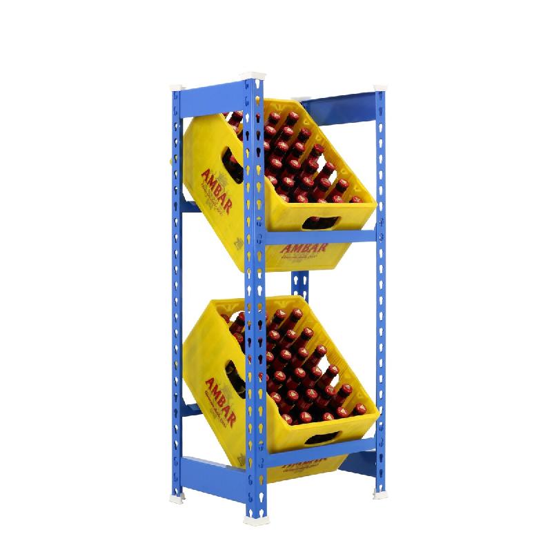 SimonRack Étagère à caisses à boissons, 2 caisses, 1000x400x300 mm, étagère à boissons, Bleu – Simonbottle – métal RS11L-02 - Image 1