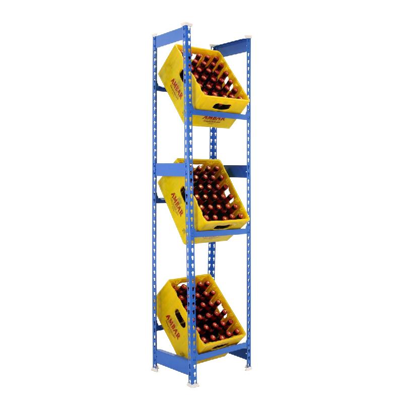 SimonRack Étagère à caisses à boissons, 3 caisses, 1800x400x300 mm, étagère à boissons, Bleu – Simonbottle – métal RS12L-02 - Image 1