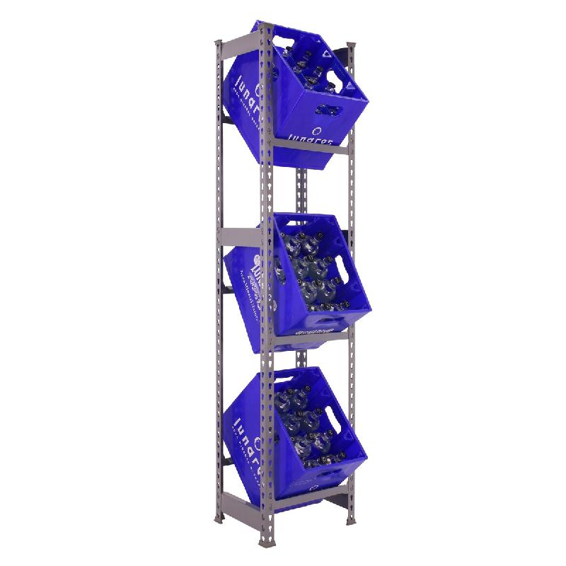SimonRack Étagère à caisses à boissons, 3 caisses, 1800x400x300 mm, étagère à boissons, Gris – Simonbottle – métal 330100024184033 - Image 1