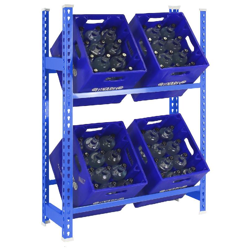 SimonRack Étagère à caisses à boissons, 4 caisses, 1000x800x300 mm, étagère à boissons, Bleu – Simonbottle – métal RS11L-06 - Image 1