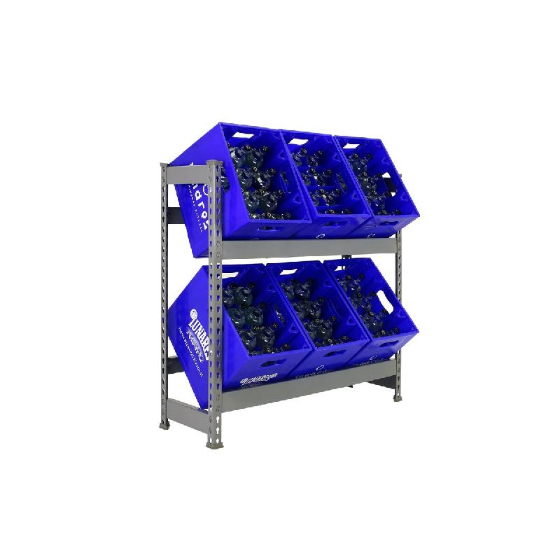 SimonRack Étagère à caisses à boissons, 6 caisses, 1000x1000x300 mm, étagère à boissons, Gris – Simonbottle – métal RS11L-09 - Image 1