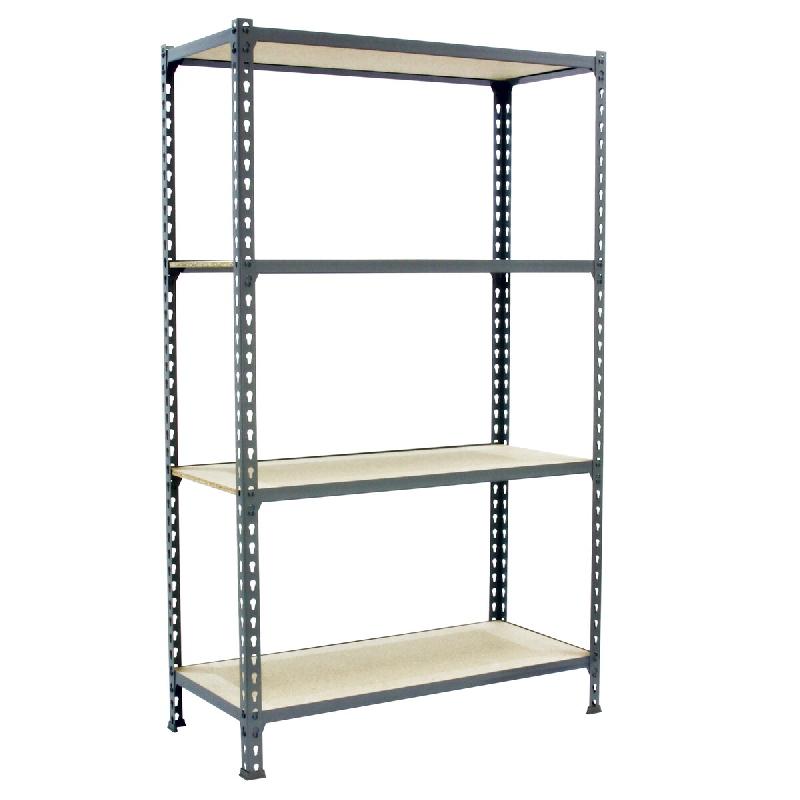 SimonRack Étagère Rangement 1500x800x300 mm, 4 niveaux, plateaux en bois, charge 150 kg par niveau, Gris – Maderclick – métal 8435104960851 - Image 1