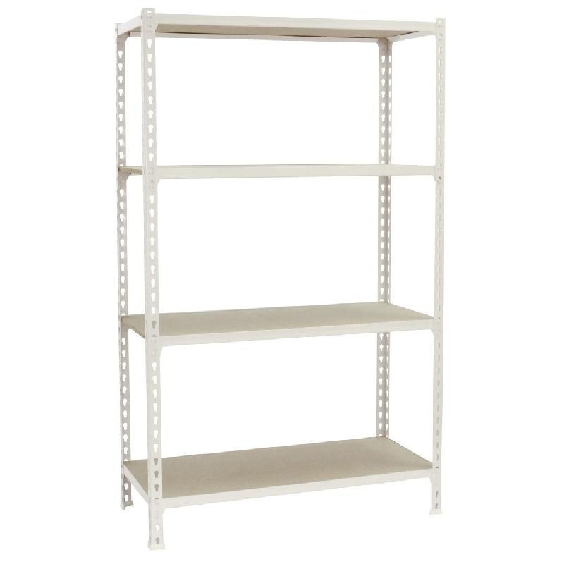 SimonRack Étagère Rangement 1500x800x400 mm, 4 niveaux, plateaux en bois, charge 150 kg par niveau, Blanc – Maderclick – métal 8435104975114 - Image 1