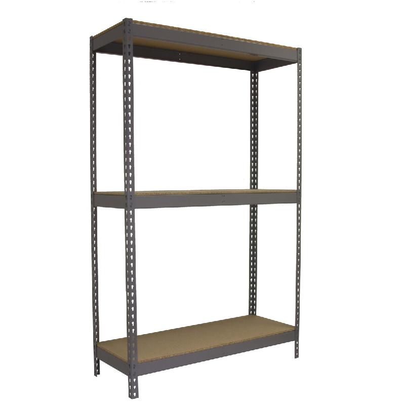 SimonRack Rayonnage industriel, 1500x1200x600 mm, 400 kg au point de flexion, 3 étagères bois, rayonnage garage, Gris/Bois- Ecoforte – gris métal 8 - Image 1