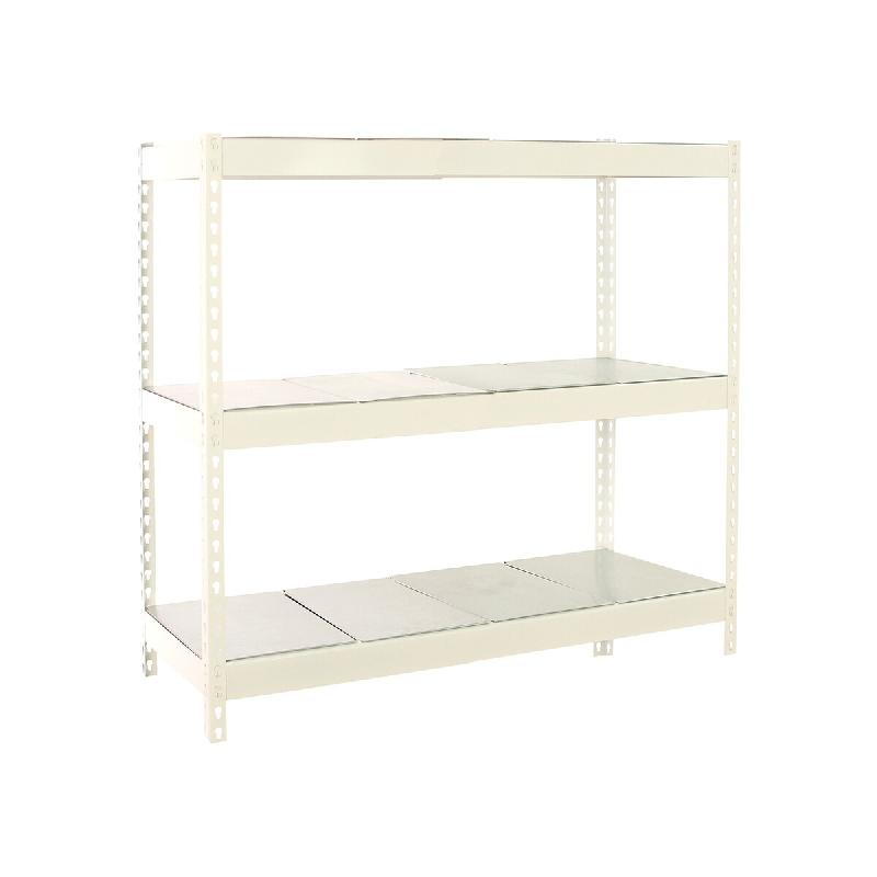 SimonRack Rayonnage industriel, 1500x1200x600 mm, 400 kg au point de flexion, 3 étagères métalliques, rayonnage garage, Blanc/Galvanisé- Ecoforte - Image 1