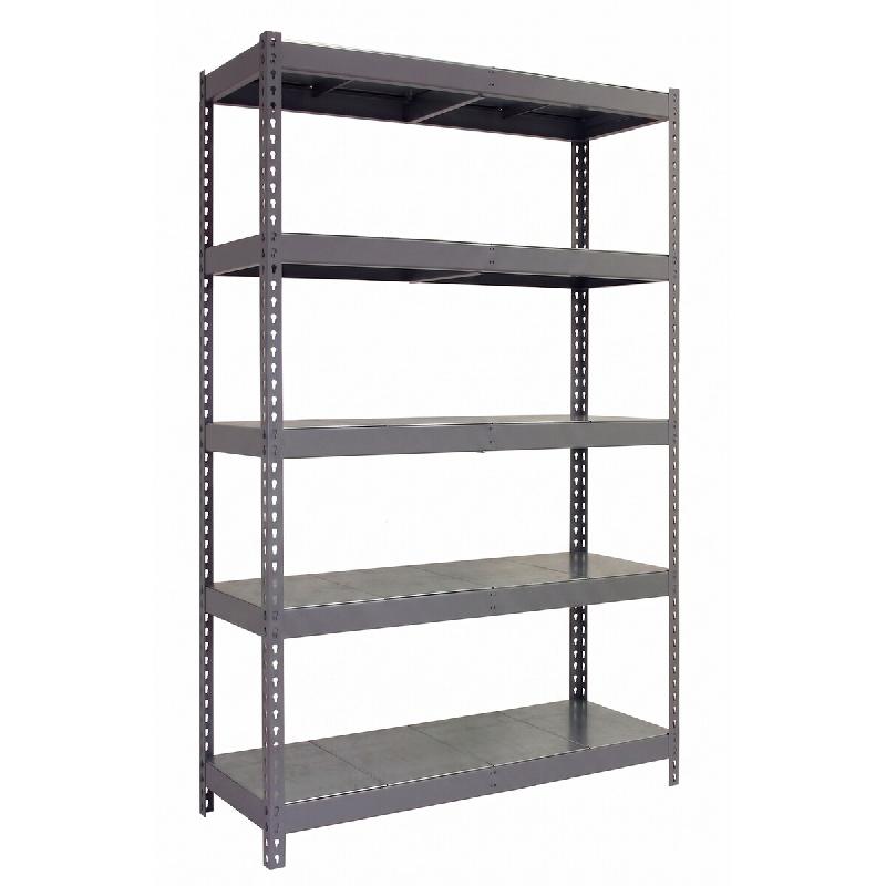 SimonRack Rayonnage industriel, 2000x1200x600 mm, 300 kg au point de flexion, 5 étagères métalliques, rayonnage garage, Gris/Galvanisé- Bricoforte - Image 1