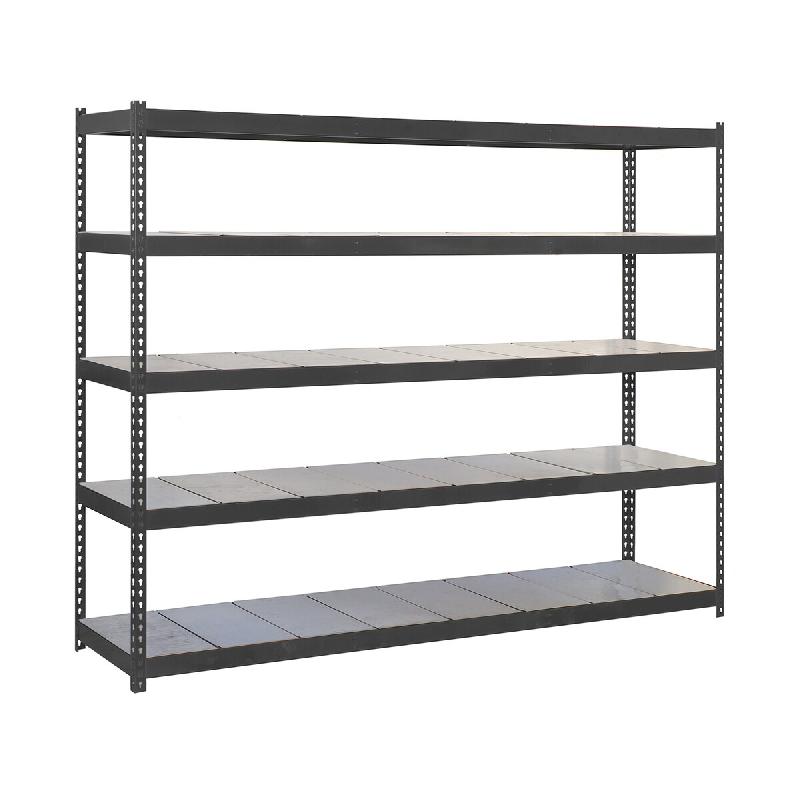SimonRack Rayonnage industriel, 2000x1200x600 mm, 400 kg au point de flexion, 5 étagères métalliques, rayonnage garage, Anthracite/Galvanisé- Ecof - Image 1