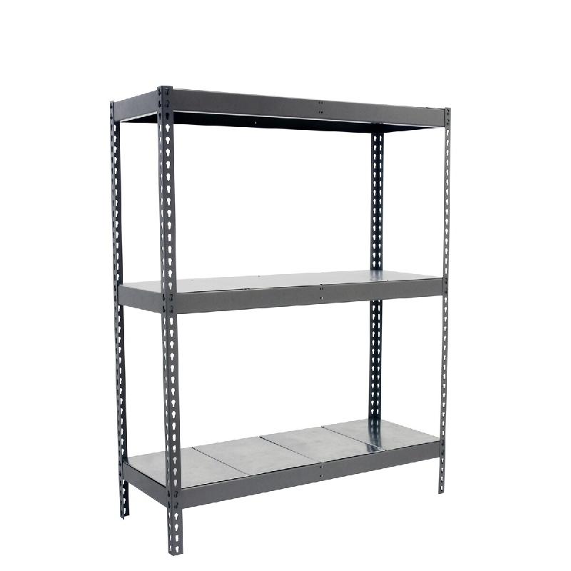 SimonRack Rayonnage industriel, 2000x1200x750 mm, 400 kg au point de flexion, 3 étagères métalliques, rayonnage garage, Gris/Galvanisé- Ecoforte – - Image 1