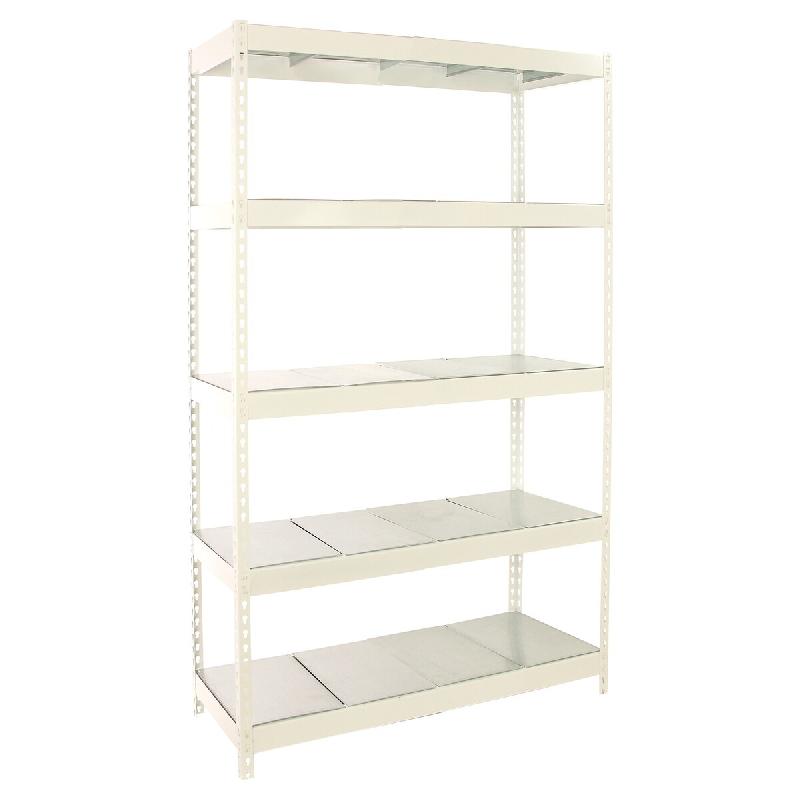 SimonRack Rayonnage industriel, 2000x1200x750 mm, 400 kg au point de flexion, 5 étagères métalliques, rayonnage garage, Blanc/Galvanisé- Ecoforte - Image 1