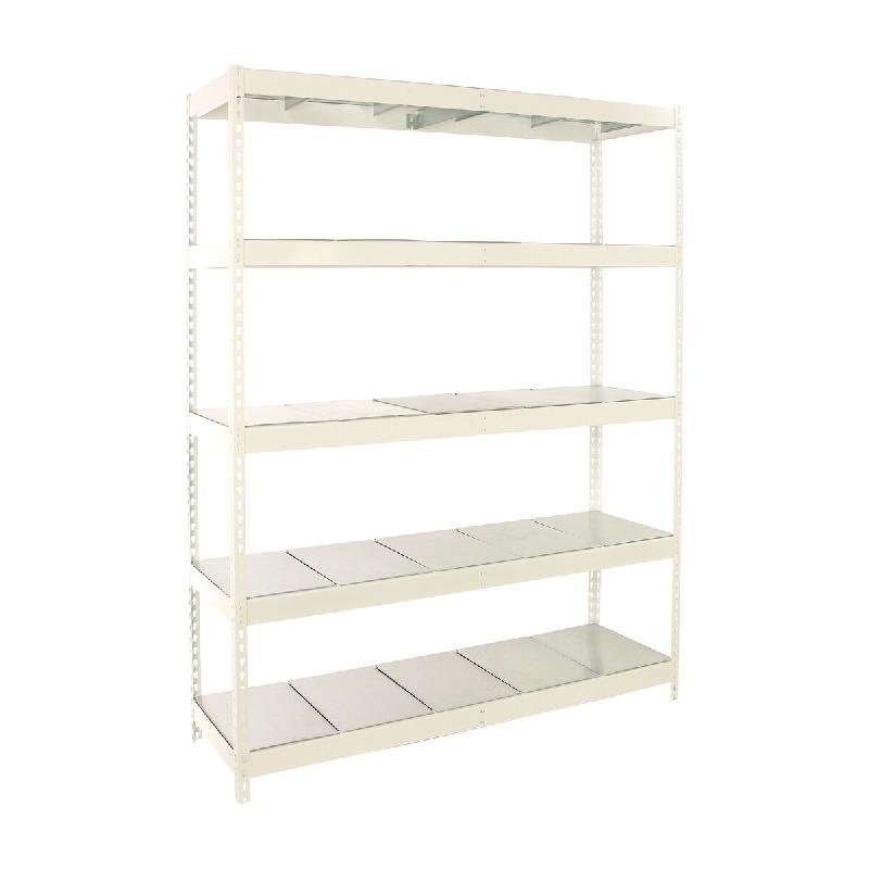 SimonRack Rayonnage industriel, 2000x1500x450 mm, 400 kg au point de flexion, 5 étagères métalliques, rayonnage garage, Blanc/Galvanisé- Ecoforte - Image 1