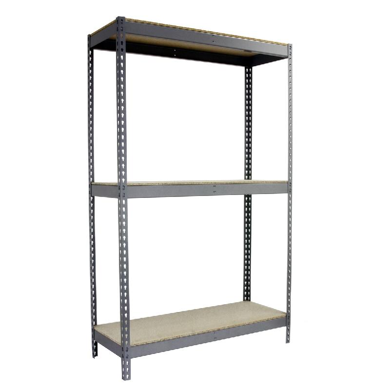 SimonRack Rayonnage industriel, 2000x1500x750 mm, 400 kg au point de flexion, 3 étagères bois, rayonnage garage, Gris- Ecoforte – gris métal 842543 - Image 1