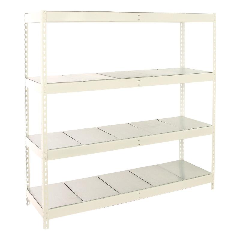 SimonRack Rayonnage industriel, 2000x1800x750 mm, 400 kg au point de flexion, 4 étagères métalliques, rayonnage garage, Blanc/Galvanisé- Ecoforte - Image 1