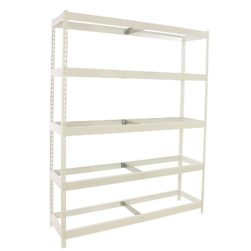 SimonRack Rayonnage industriel, 2000x1800x750 mm, 400 kg au point de flexion, 5 niveaux, sans tablettes, rayonnage garage, Blanc- Ecoforte – blanc mé - Image 1