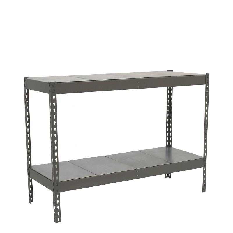 SimonRack Rayonnage industriel, 900x1200x450 mm, 400 kg au point de flexion, 2 étagères métalliques, rayonnage garage, Gris/Galvanisé- Ecoforte – - Image 1