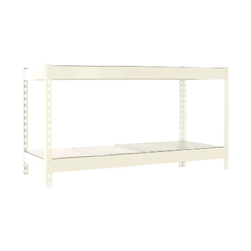 SimonRack Rayonnage industriel, 900x1200x600 mm, 400 kg au point de flexion, 2 étagères métalliques, rayonnage garage, Blanc/Galvanisé- Ecoforte – - Image 1