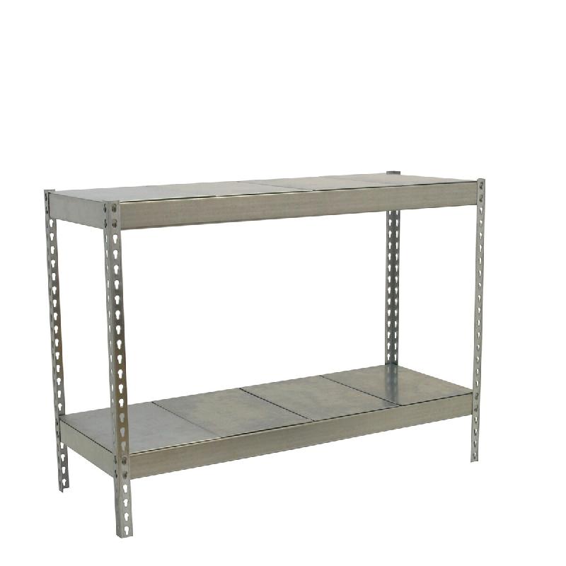SimonRack Rayonnage industriel, 900x1200x750 mm, 400 kg au point de flexion, 2 étagères métalliques, rayonnage garage, Galvanisé- Ecoforte – argen - Image 1
