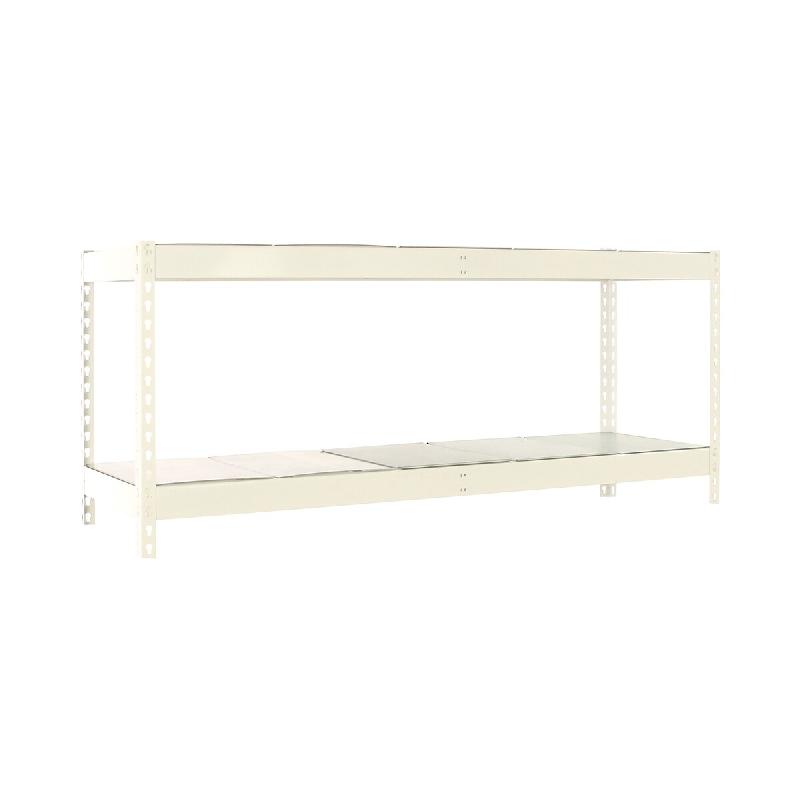SimonRack Rayonnage industriel, 900x1500x450 mm, 400 kg au point de flexion, 2 étagères métalliques, rayonnage garage, Blanc/Galvanisé- Ecoforte – - Image 1