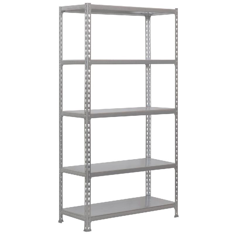 SimonRack Rayonnage métallique, 2000x1100x600 mm, 5 niveaux, tablette métallique, 180 kg au point de flexion, Gris/Galvanisé – Simonclick – métal - Image 1