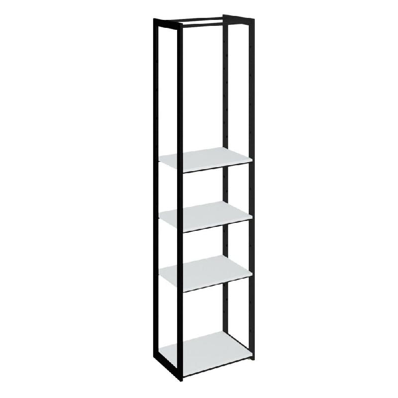 Structure Cage noir 60x40x240cm 4 tablettes blanc 1