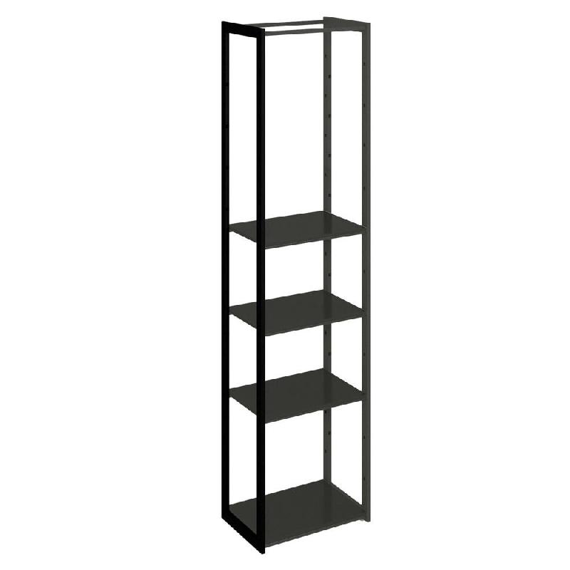 Structure Cage noir 60x40x240cm 4 tablettes noir - Image 1