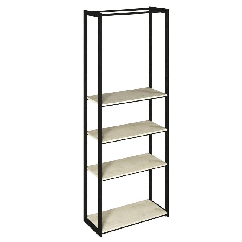 Structure Cage noir 90x40x240cm 4 tablettes érable 1