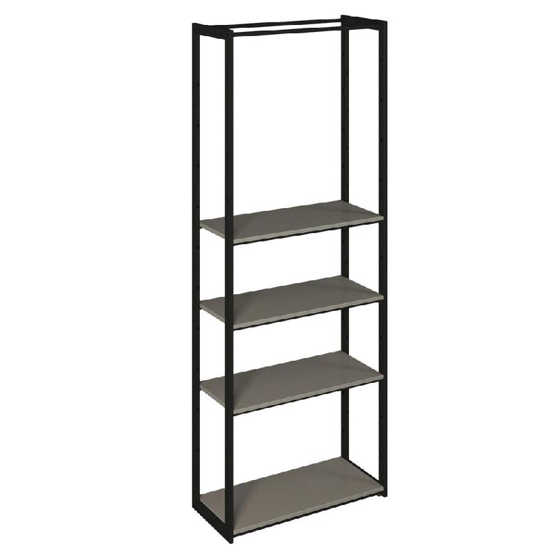 Structure Cage noir 90x40x240cm 4 tablettes anthracite - Image 1