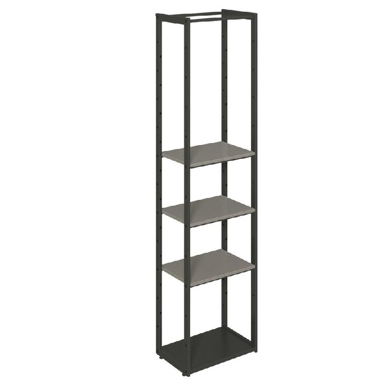 Structure Cage noir base métal 60x40x240cm 3 tablettes anthracite - Image 1