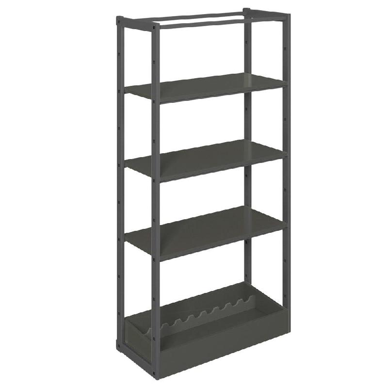 Structure Cage noir suspendue 90x40x180cm 3 tablettes et bac noir - Image 1