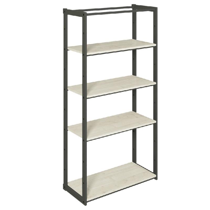 Structure Cage noir suspendue 90x40x180cm 4 tablettes érable - Image 1